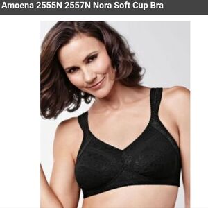 Amoena Nora Soft Cup Bra in Black Amoena 2555N 2557N Masectomy 38C